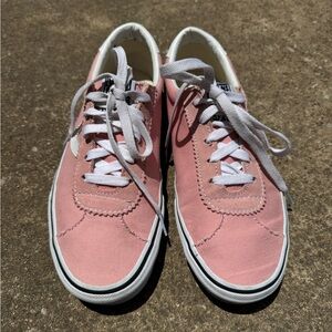 Vans Pink Canvas Sneakers with White Laces